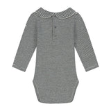 Baby Collar Onesie Nearly Black - Cream