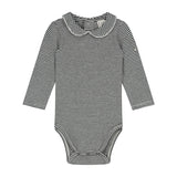Baby Collar Onesie Nearly Black - Cream