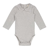 Baby Collar Onesie Grey Melange - Cream