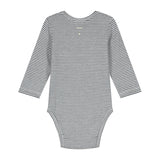 Baby L/S Onesie Blue Grey - Cream