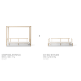 Camp canopy bed to day bed, oak