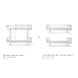 Wood original bunk bed to 1 bed and 1 day bed, white
