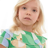 ruffle collar tee - fougere/geometric