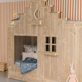 Stapelbed met trapgevel Bowie met bedlade