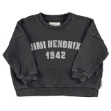 Sweatshirt - Faded black with Jimi Hendrix print