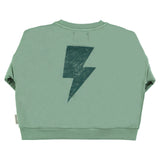 Sweatshirt - Green with rock and roll print