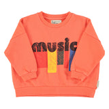 Sweatshirt - Orange with music print