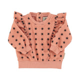 Baby Sweatshirt - Pink with black stars