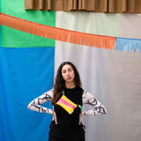 The New Pouch TV Yellow & Fluo Pink Small