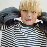 Hooded Cardigan w/ Zip | Blue Grey