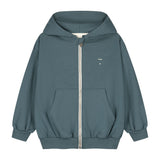 Hooded Cardigan w/ Zip | Blue Grey