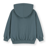 Hooded Cardigan w/ Zip | Blue Grey