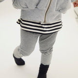 Hooded Cardigan w/ Zip | Grey Melange