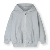 Hooded Cardigan w/ Zip | Grey Melange