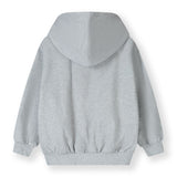 Hooded Cardigan w/ Zip | Grey Melange