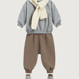 Baby Dropped Shoulder Sweater | New Fit | Grey Melange