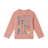 Cotton Fleece Sweatshirt With No Star Too Far Print - Rosa
