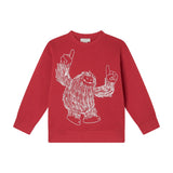 Cotton Fleece Sweatshirt With Yeti Spaghetti Pr