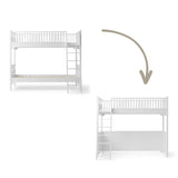 Seaside Conversion kit Classic bunk bed w. slant ladder to loft bed