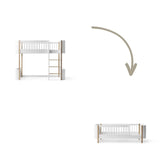 Wood Conversion kit Mini+ low loft bed to junior bed, white/oak