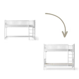 Seaside Conversion kit Classic low loft bed to bunk bed w. vertical ladder 021219