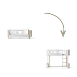 Wood Conversion kit Mini+ junior bed to low loft bed, white/oak