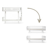 Wood Conversion kit Original bunk bed to 1 bed and 1 day bed, white