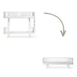Wood Conversion kit Original bunk bed ladder bed end to day bed, white