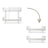 Wood Conversion kit Original bunk bed to 2 beds, white