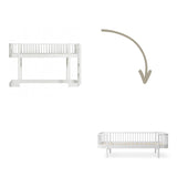 Wood Conversion kit Original low loft bed ladder bed end to day bed, white