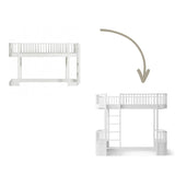Wood Conversion kit Original low loft bed ladder bed end to loft bed ladder front, white