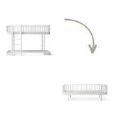 Wood Conversion kit Original low loft bed 128/138 cm to day bed, white