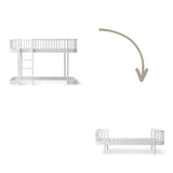 Wood Conversion kit Original low loft bed 128/138 cm to bed, white