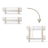 Wood Conversion kit 2 Original day beds to bunk bed, white/oak