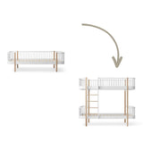 Wood Conversion kit Original day bed to bunk bed, white/oak