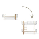 Wood Conversion kit Original bed/junior bed to bunk bed, white/oak