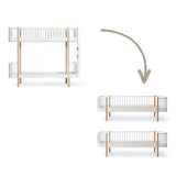 Wood Conversion kit Original bunk bed ladder end to 2 day beds, white/oak