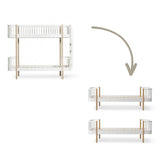 Wood Conversion kit Original bunk bed ladder end to 2 beds, white/oak
