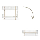 Wood Conversion kit Original bunk bed ladder bed end to day bed, white/oak
