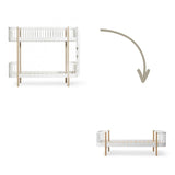 Wood Conversion kit Original bunk bed ladder bed end to bed, white/oak