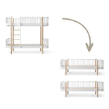 Wood Conversion kit Original bunk bed to 2 day beds, white/oak