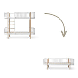 Wood Conversion kit Original bunk bed to day bed, white/oak