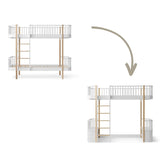 Wood Conversion kit Original bunk bed to loft bed, white/oak