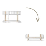 Wood Conversion kit Original low loft bed 128/138 cm to bed, white/oak