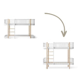 Wood Conversion kit Original low loft bed 128/138 cm to bunk bed, white/oak