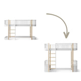 Wood Conversion kit Original low loft bed 128/138 cm to loft bed, white/oak