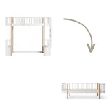 Wood Conversion kit Original loft bed ladder bed end to day bed, white/oak