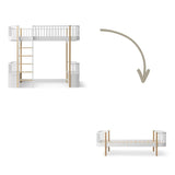 Wood Conversion kit Original loft bed to bed, white/oak