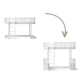 Wood Conversion kit Original low loft bed 128/138 cm to loft bed, white