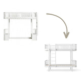 Wood Conversion kit Original low loft bed/Loft bed ladder bed end to bunk bed ladder front, white
